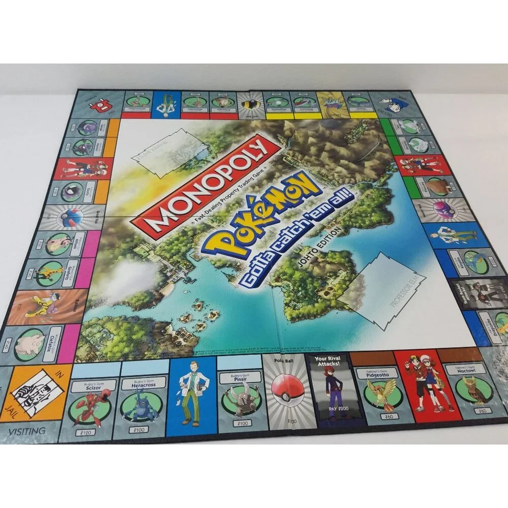 Monopoly Pokemon Johto Edition Board Game Complete 2016 Hasbro